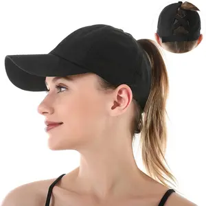 Unisex baseball cap with ponytail hole