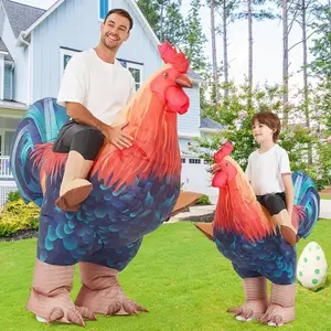 Inflatable Chicken Costume Rooster Adult Suit Funny Cosplay Halloween Costume for Men Women Birthday Christmas