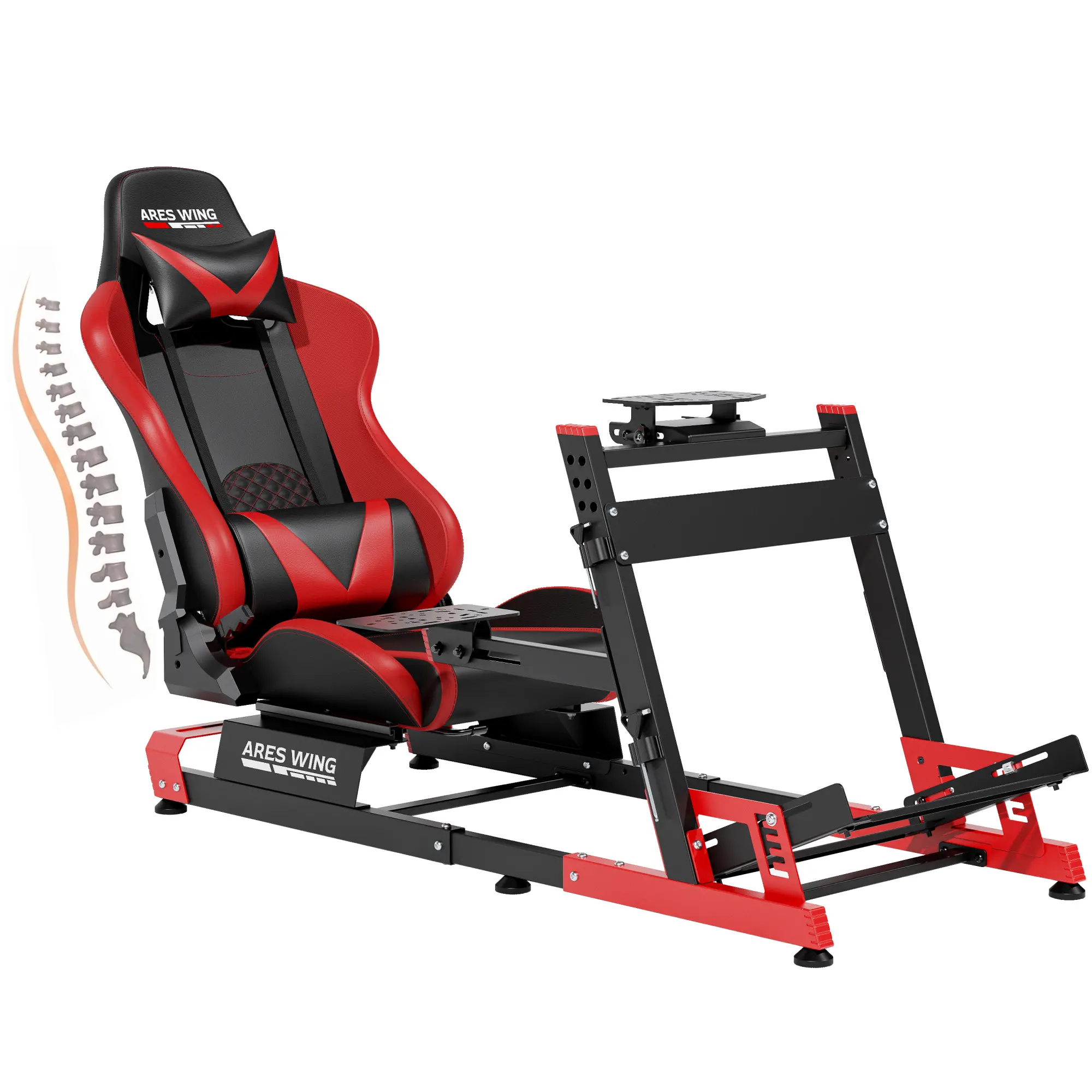 ARES WING Adjustable Gaming Cockpit with Seat, Pedal Plate, Wheel Mount, Reclining Backrest, Headrest & Lumbar Support - 16Nm Direct Drive Compatible for PC, PS5, Xbox - Ideal for Formula Racing Enthusiasts, Leather, Sim Racing Cockpit tiktokshopbacktosch