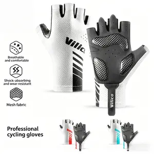 Half Finger Cycling Gloves for Men Women, SBR Padded Anti-Slip Mountain Bike Gloves, Breathable Lightweight Mesh Road Riding Gloves for Spring Autumn summerwins