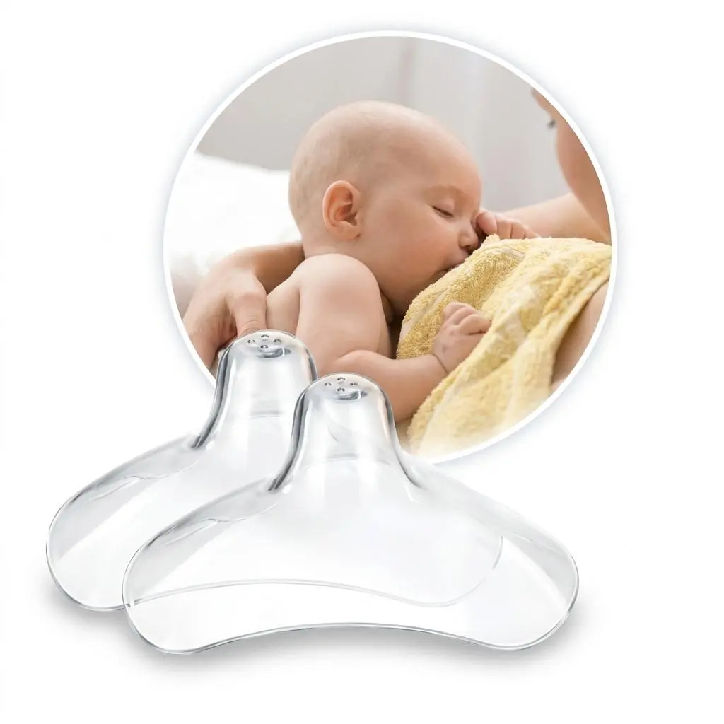 20mm Nipple Shields for Breastfeeding, 2 Pack Nursing Shield for Newborn Babies, Latch Support for Flat & Inverted Nipples, Breastfeeding Accessories
