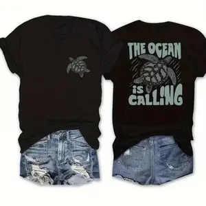The Ocean Is Calling Sea Turtle Cotton Tee