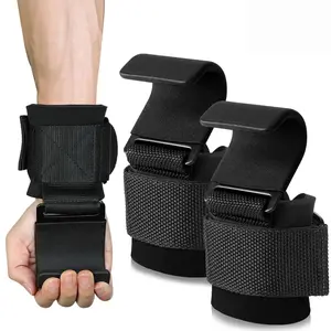 Lifting Hooks with 8mm Padded Neoprene Wristbands for Men & Women - Adjustable Straps for Weightlifting & Pull-Up Bars - Comfortable & Durable Fitness Training Straps