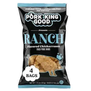 Pork King Good Ranch-Flavored Pork Rinds, 1.75oz Bag (4-Pack)