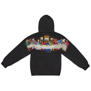 Supreme Last Supper Embroidered Zip Up Hooded Sweater Black (men) by StockX