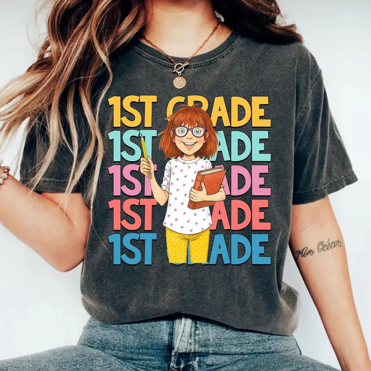 1st Grade Teacher Junie B. Jones Inspired Shirt, Funny Teacher Tee, Back to School Gift, Elementary Sweatshirt, Reading Teacher Outfit L