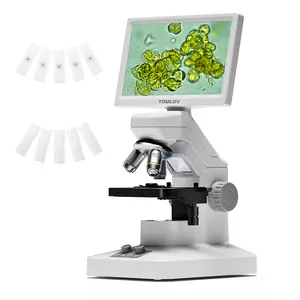 TOMLOV DM301 Max Microscope for Kids Students Adults with X-Y Stage, Digital Microscope Camera with 7" Screen, USB & HDMI Output, Wireless Biological Lab Scope for School Home Education with Slides High Clarity Learning