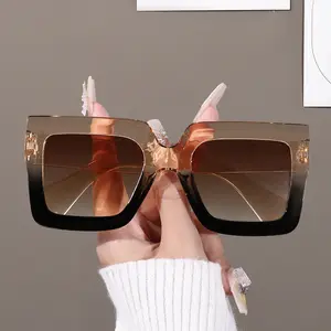 Retro Oversized Square Sunglasses | UV400 Protection Lightweight Unisex Trendy Shades for Streetwear