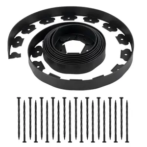 VEVOR Landscape Edging, 20 ft x 2 in Plastic Garden Border Edging with 120 Spikes, No Dig, Flexible Lawn Edgings Roll, UV-Resistant Mini Fence Borders Pathway Edgings for Flower Beds Yard Paver