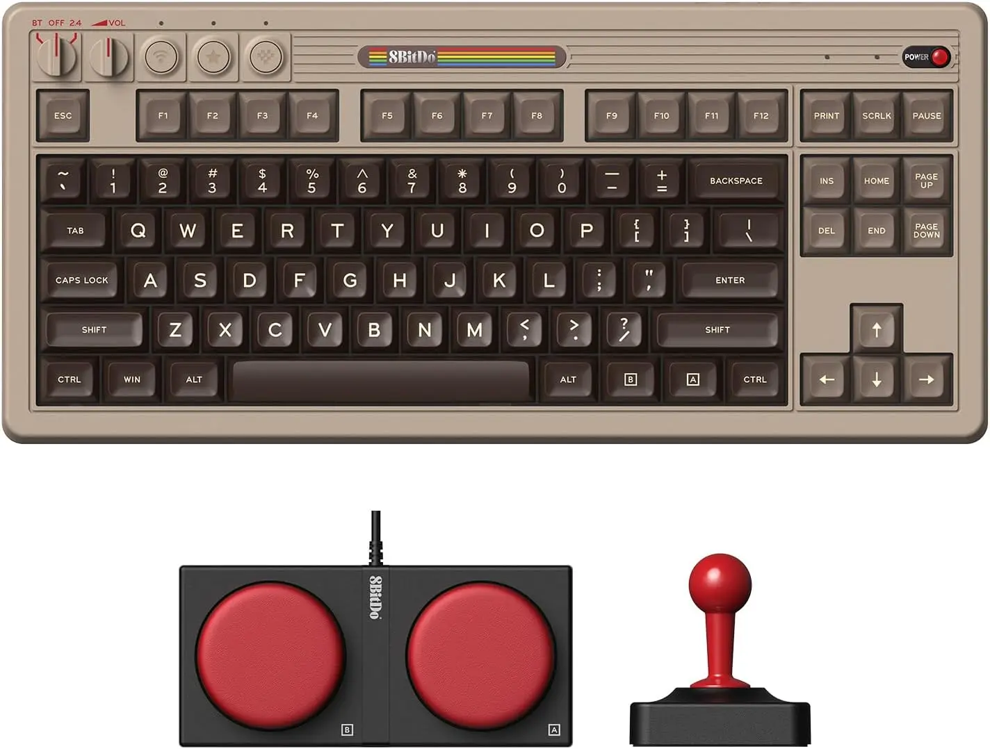 8Bitdo Retro Bluetooth Mechanical Gaming Keyboard, Programmable - C64 Edition