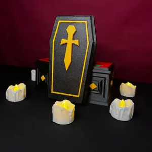 Coffin Deck Box - Vampire Inspired 120 Card Deck Box w/ Storage and Puzzle Lock Lid!