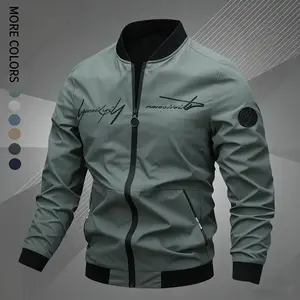 Men's Embroidered Baseball Jacket - Black Casual Sports Coat with Zipper Closure, Polyester Fiber Lining, Regular Fit for Spring/Fall, Outerwear for Spring Style | Fashionable Embroidery | Elegant Texture,fall outfits, business casual outfits