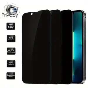 Tempered Glass Anti Fingerprint Privacy Protective Screen Protector Anti Spy Film For Smartphone Cellphone iPhone 16 15 14 13 12 11 X 8 7 Series Full Coverage HD Clear Protection
