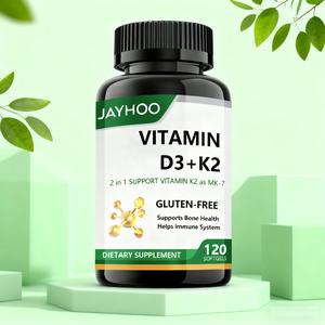 Vitamin D3 K2 Dietary Supplement, Softgel Capsules, 120 Count, Fast Absorption Formula, Calcium Absorption Support, for Adult Men & Women