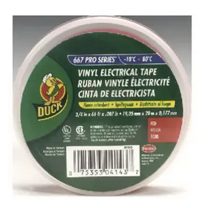 Duck 04143 0.75 in. x 66 ft. Red Vinyl Adhesive Insulating Tape, Non-Conductive Insulating Solution, Non-Conductive Insulating Tape