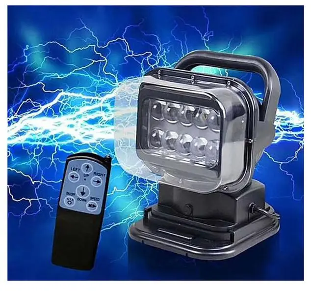 Led Search Light 7 Inch 50W 360 Degrees Rotating Remote Control 9-32V Led Work Light Spot Led Driving Lights Fog Lights Offroad Lights Hunting SUV ATV 4wd Truck Boat Lighting
