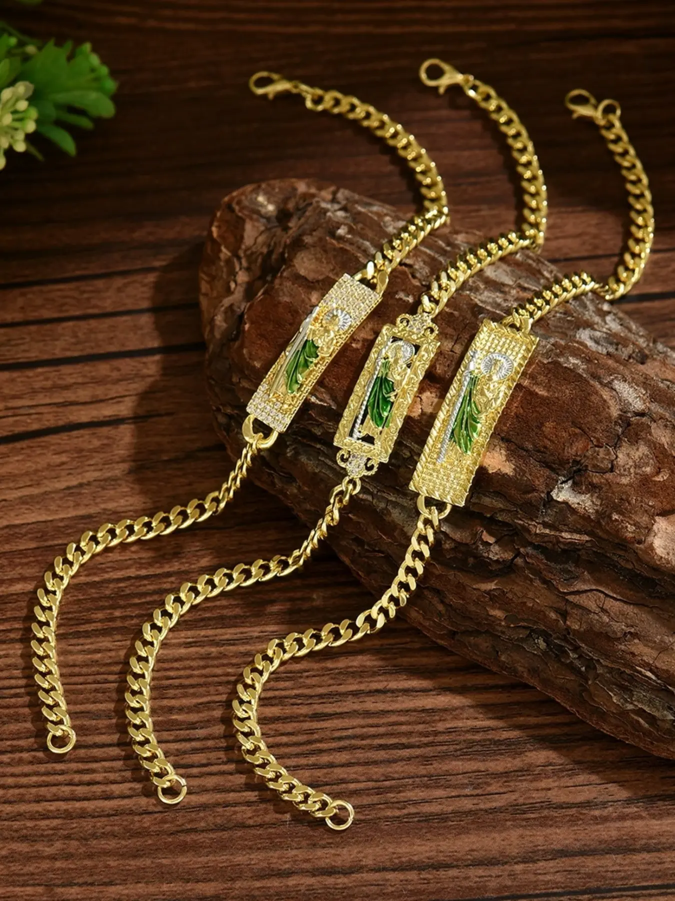 1 Piece San Judas Tadeo Bracelet, Exquisite Saint Jude Bracelet Saint Judas Chain, Catholic Mexican Bracelet For Men, Cubic Crystal, Cuban Bracelet, Crystal Bracelets, Bracelet Jewelry