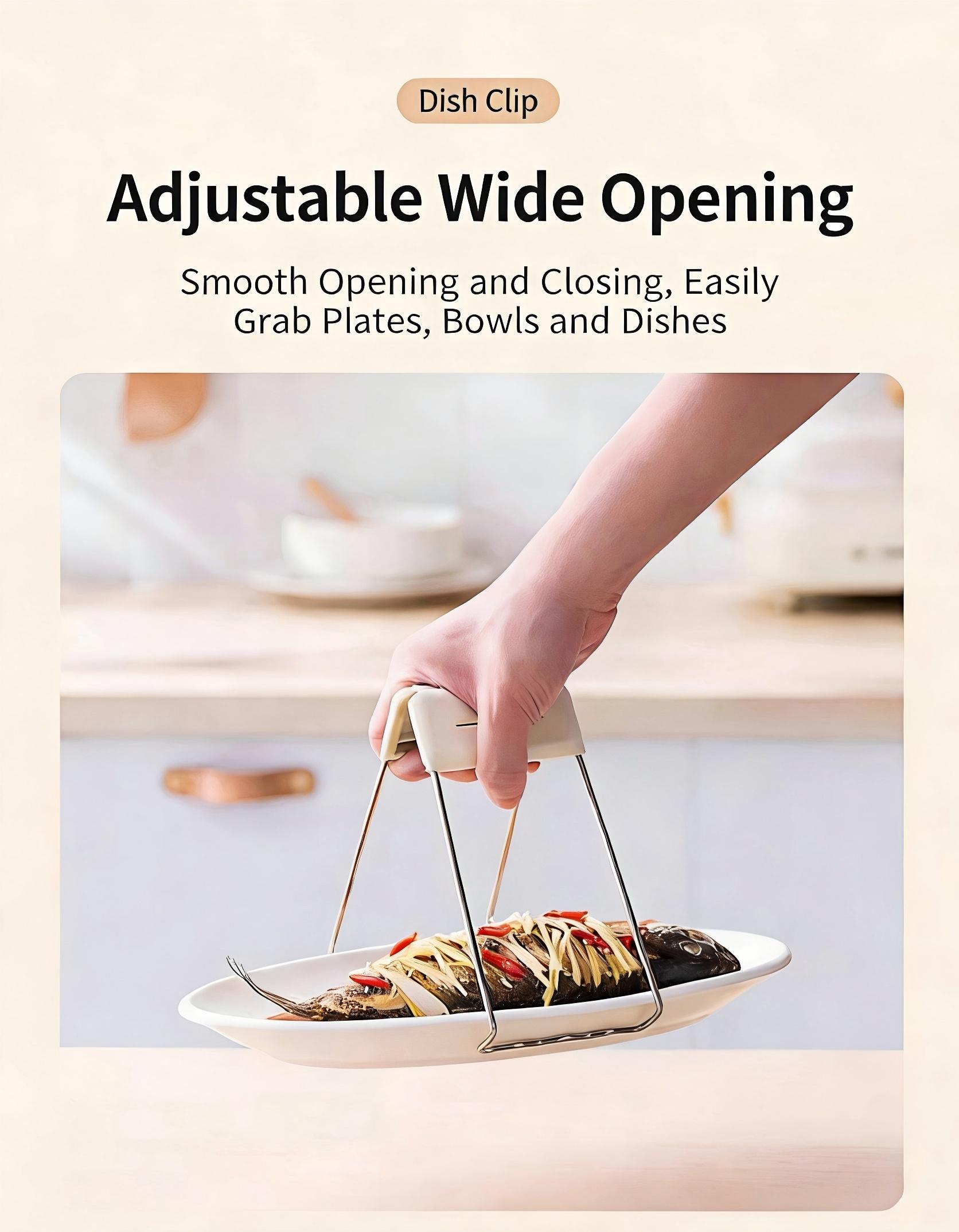 Bowl Holder Clip Set, Thickened Steel, Non-Slip, Stable, 2-Piece Kitchen Tool, Home Essentials