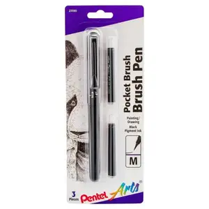 Pocket Brush Pen with 2 Black Refills Pocket Brush Pen with 2 Black Refills