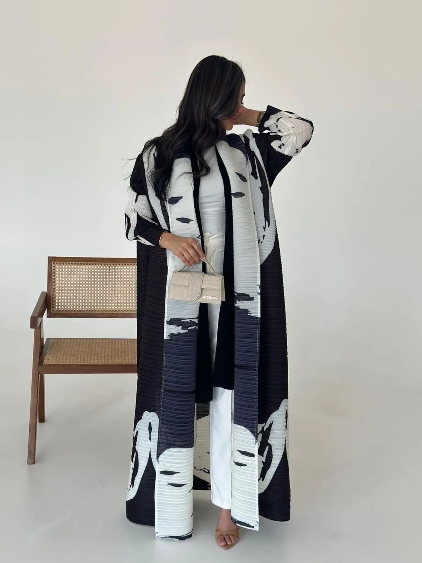 Women's Abaya Maxi Long Robe Jacket, Loose Abayas, Muslim Clothing, Block Ethnic Casual Style, Loose Fit Pleated Belted Design, Muslim Fashion for All Seasons