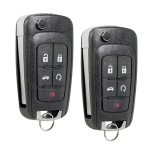 2x Flip Remote Key Fob SHELL Case Replacement for  2011 2012 2013 2014 2015 2016 Chevrolet  Cruze Sonic Equinox GMC Terrain Buick LaCrosse Regal Verano 5 Button