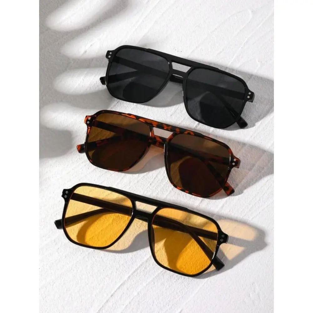 Unisex Aviator Stylish Sunglasses - Trendy Vintage Tinted Lenses, Lightweight Durable Rubber Frames, UV400 Protection, Affordable Casual Shades, Beach Glasses, Streetwear & Fashionable Multifunctional Shades for Adults’ Daily Use, Sun Protective Eyewear