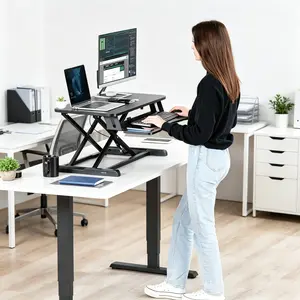 Adjustable Laptop Desk Riser, Foldable Sit-Stand Computer Stand for Desktop, Portable Home Office Workstation