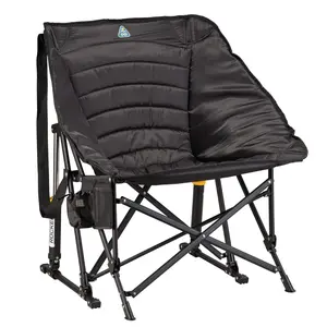 GCI Outdoor Puff Rocker Insulated Sling Style Seat Quilted Fabric for Enhanced Heat Retention Portable Camping Chair