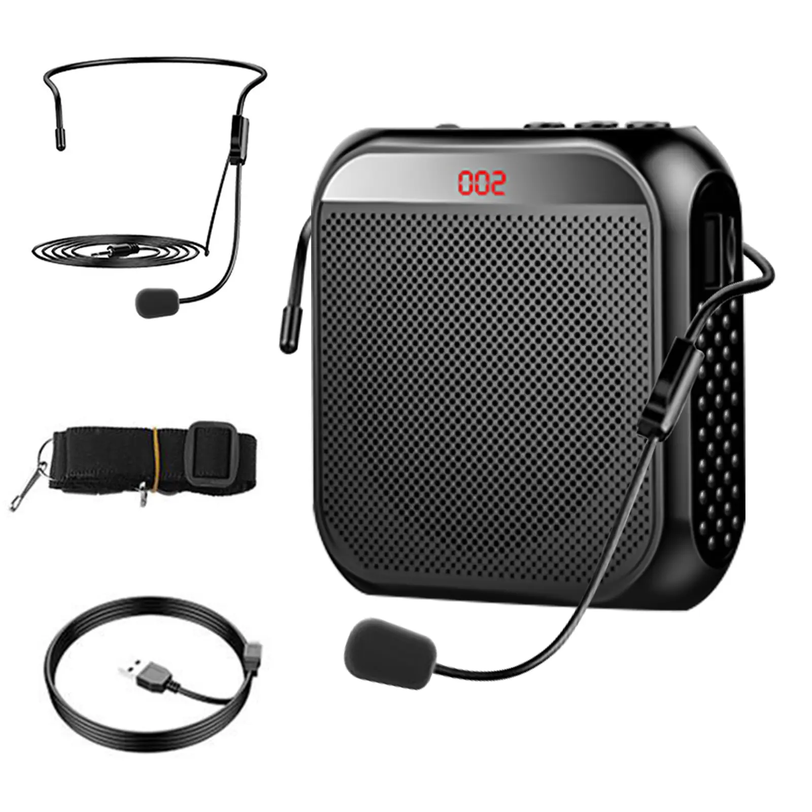 Portable PA Speaker System, Compact 8W Rechargeable Voice Amplifier with Microphone Headset, 20-Hour Battery for Teachers & Coaches, Audio Equipment, Sound Speaker, Abs
