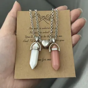 2Pcs Matching Couples Jewelry Necklaces Valentine's Day Friendship Gift