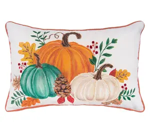22" x 14" Harvest Pumpkins Throw Pillow by Valerie