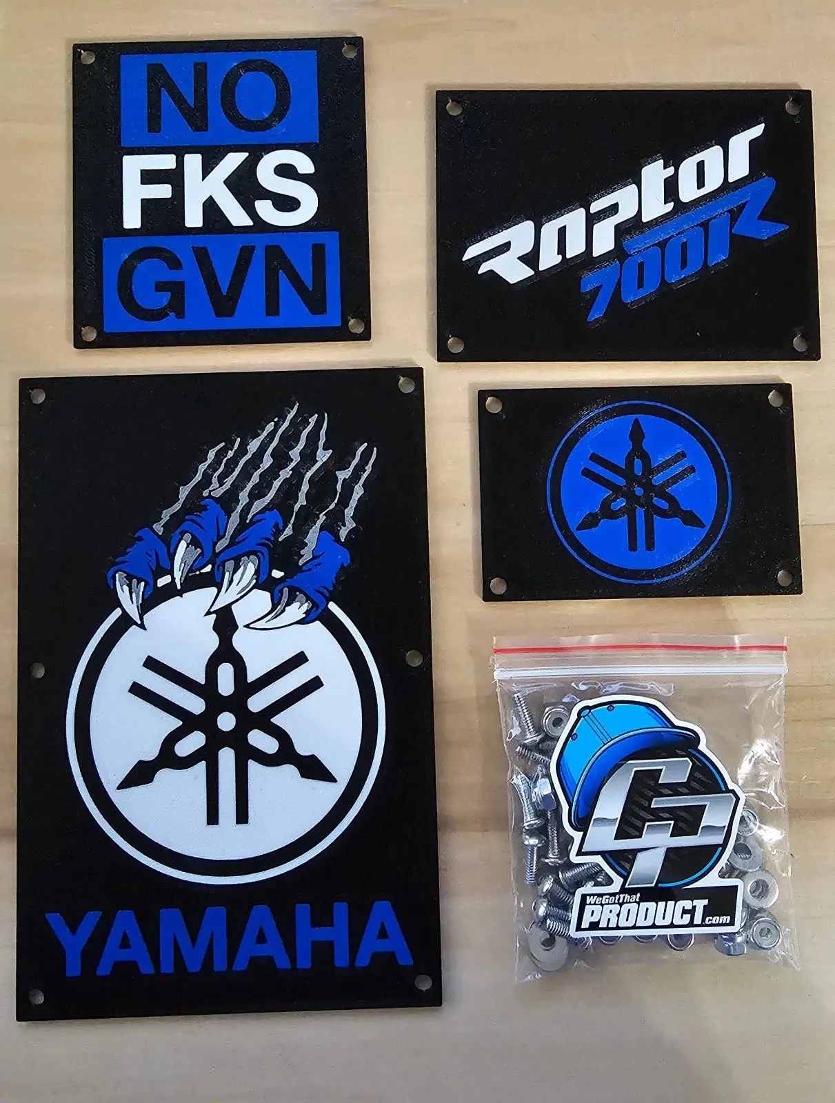 2013-2026 Yamaha Raptor 700R Warning Plates Fender Labels Tags w Hardware