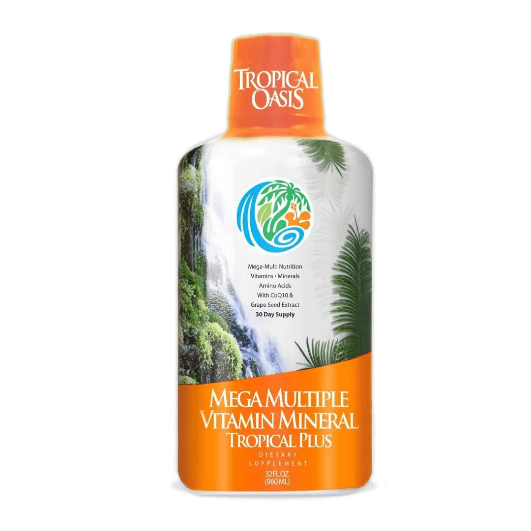 Mega Plus Liquid Multivitamin and Mineral Supplement by Tropical Oasis - 32oz