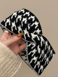 Simple Houndstooth Pattern Hair Band, Casual Sports Wide Band for Women & Girls, New Fashion Hair Accessories for Perfect Fit Daily and Party Wear, Chic Headbands