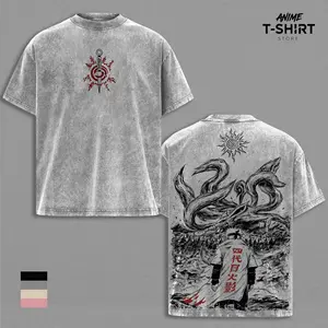 Minato Namikaze - NRT Anime Graphic Tee Vintage Washed Shirt Unisex Streetwear Fourth Hokage Anime Shirt Kurama Nine Tails Tee Naruto Anime Clothing Gift for Anime Lovers Fans