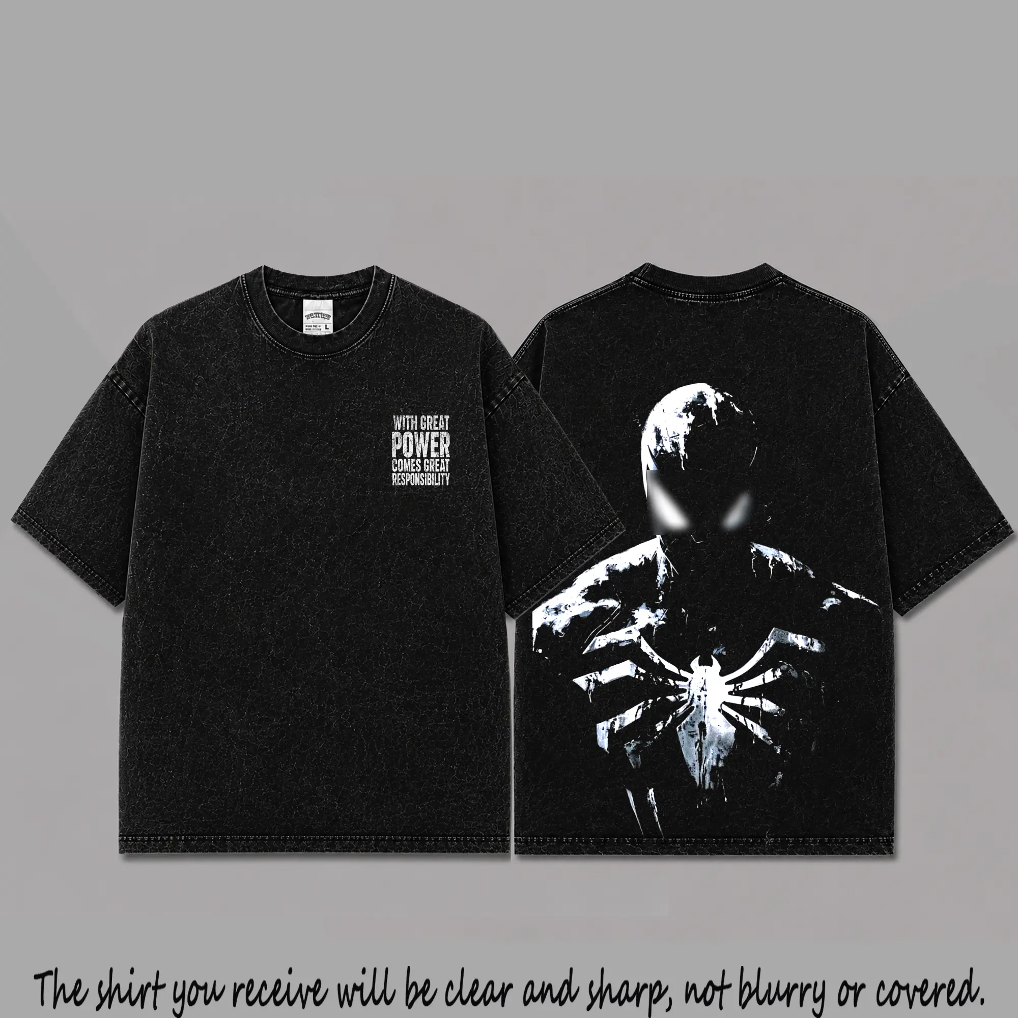 Ver 2 Spidey Inspired Oversized Black Graphic T-Shirt, Vintage Movie Actor Fan Tee, The Peter Shirt, Y2K Comic Style Streetwear Top, Black Cotton Unisex Tee, Retro Superhero Inspired Shirt, Gift for Movie Fans
