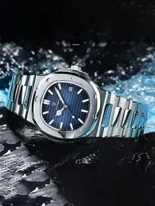 1pcs/set Classic Elegant Analog, Modern Fashionable Wristwatch, Minimalist Design with Striped Dial, Perfect for Business Professionals and Daily Wear