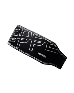UPPPER Lifting Belt Black - Microfiber Leather, Double-Prong Buckle, 4" to 2.5" Tapered, Weightlifting Support