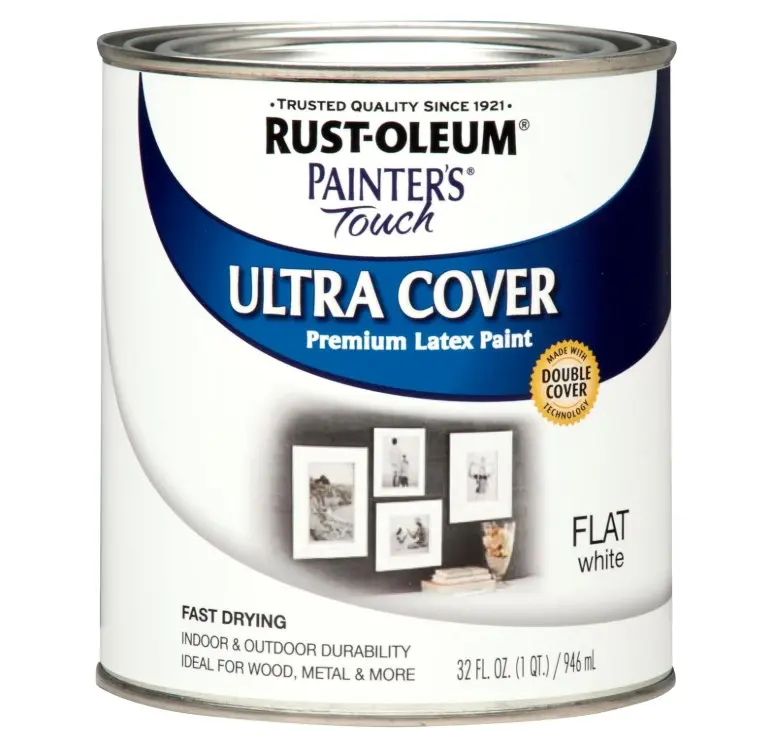 Painter's Touch Latex Paint, Quart, Flat White 32 Fl Oz (1 Quarts Pack of 1)