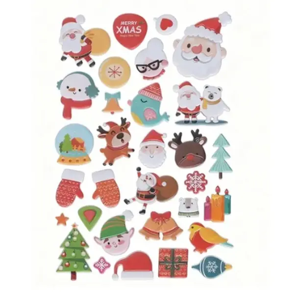 WATERH Christmas Themed Sticker Set - Decal Sticker Drinkware Accessory for Water Bottle, Santa Icon Holiday Decor (Random Style), Includes Sticker