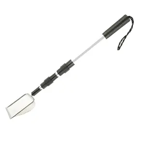 Stainless Steel Shark Tooth Sand Scoop, Extendable Long Handle Portable Multifunctional Beach Net Shovel, Ideal for Treasure Hunting, Shell Collecting, Cat Litter Cleaning