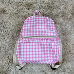 Checkered ruffle children girls backpack Checkered ruffle children girls backpack