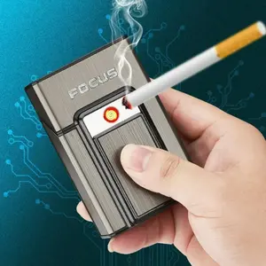 Electronic Lighter Features A Built-In Storage Compartment, A Usb Rechargeable Windproof Ignition Mechanism, And A One-Button Automatic Pop-Out Design. It's Compatible With Both Soft And Hard Packaging, Making It Ideal For Travel And As A Gift