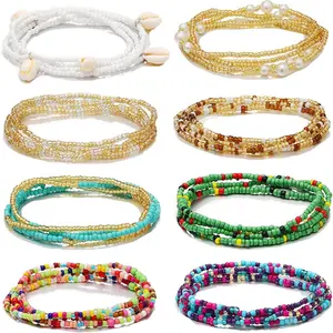 24-50Inch Waist Beads for Women African Waist Beads Plus Size Layered Belly Bead Body Chain Waist Beads Colorful Waist (8)