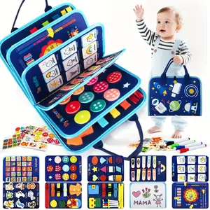 Felt Busyness Board Sensory Education Book Toys with Shapes Colors for Fine Motor Skills Portable for Indoor Outdoor Travel Christmas Birthday Gifts