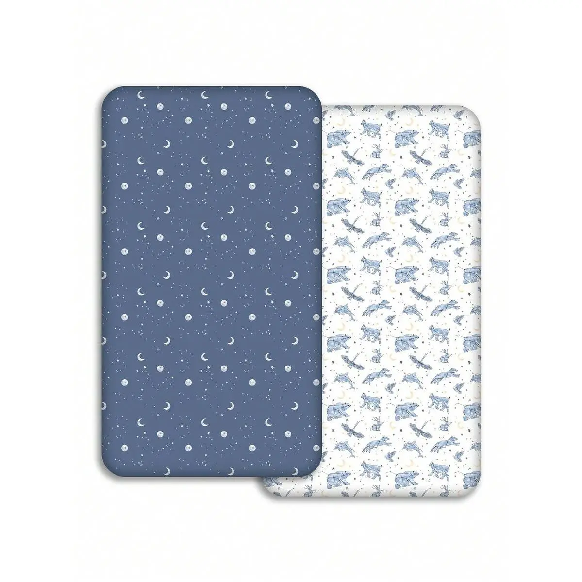 Unisex Baby Fitted Crib Sheets, 2-Pack Super Soft Microfiber Sheets for Crib & Toddler Mattresses (47x24x6in), Oeko-Tex Certified