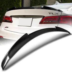 Real Carbon Fiber Rear Trunk Lid Spoiler Wing V-Style For 2015 - 2020 Acura TLX
