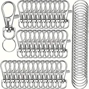Car Keychain Kit, Durable Metallic Lobster Clasp & Key Ring Set, Multifunctional Keychain Decoration for Car Key, Diy Jewelry Making Accessories