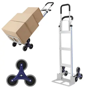 GARVEE Hand Truck 650 Lb Capacity with Strong & Lightweight Construction, Large Weight Capacity, and Triangle Wheel Stair Climber