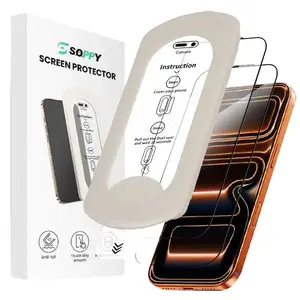 SOPPY Screen Protector 2 Pack for iPhone Clear & Privacy Protection, Fingerprint Resistant, Dust-Free, Bubble-Free Design